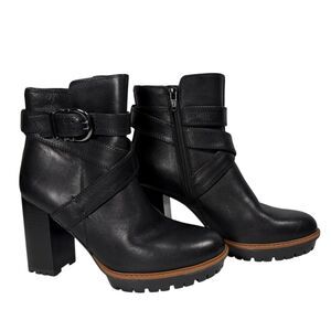 Naturalizer Lyra Lug Sole Booties Black Size 6.5